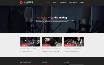 Kayıt Stüdyosu - Müzik Minimal Duyarlı HTML Web Sitesi Şablonu