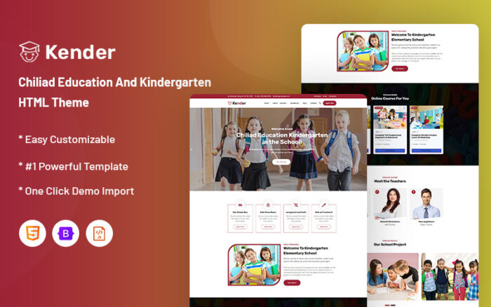 Kender – Chiliad Eğitim ve Anaokulu Web Sitesi Şablonu