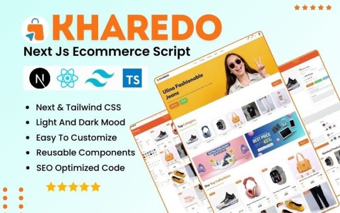 Kharedo - Next JS ve Tailwind CSS ile React E-ticaret Komut Dosyası, React JS Kullanıcı Arayüzü Şablonu