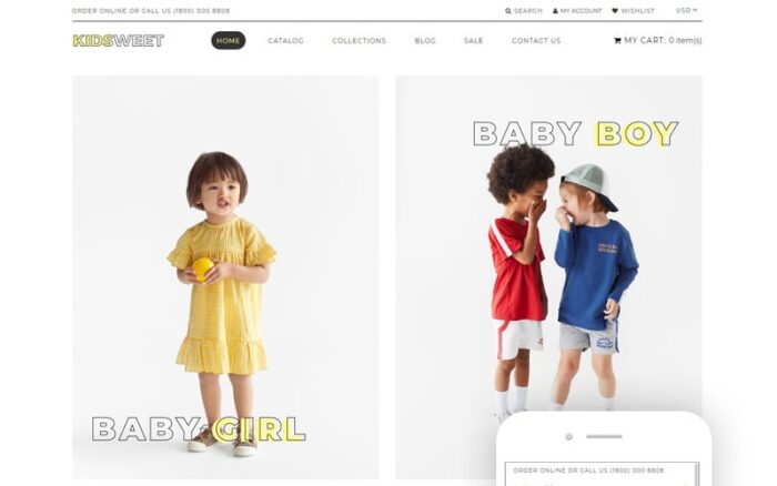 Kidsweet - Kids Fash ion Clean Shopify Teması