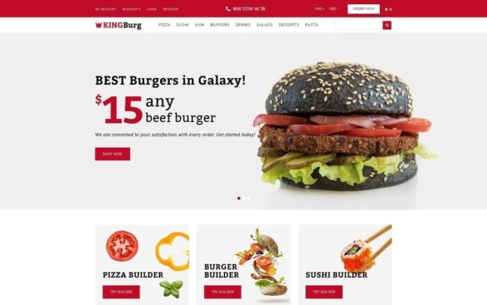 KingBurg - Burger OpenCart Şablonu