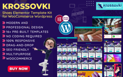 Krossovki - Koşu Ayakkabısı, Spor Mağazası WooCommerce Elementor şablon kiti