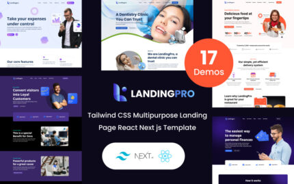 landingpro - Tailwind CSS Çok Amaçlı Açılış Sayfası React Next JS Şablonu