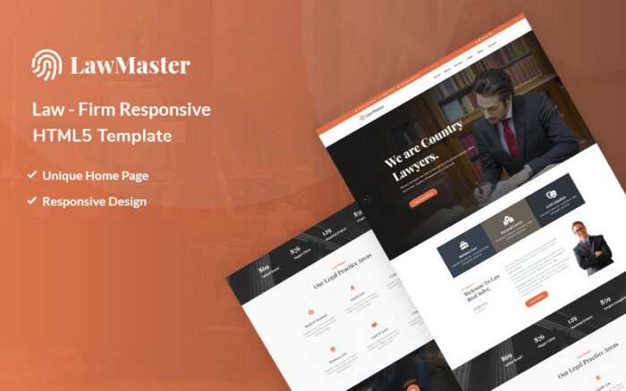 Lawmaster - Hukuk Bürosu Duyarlı Web Sitesi Takım Plakası