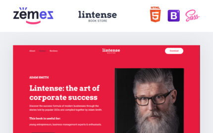 Lintense Book Store - Yazar HTML Açılış Sayfası Şablonu