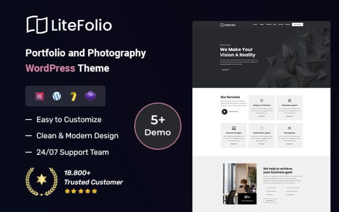 Litefolio - Portföy ve Fotoğrafçılık WordPress Teması