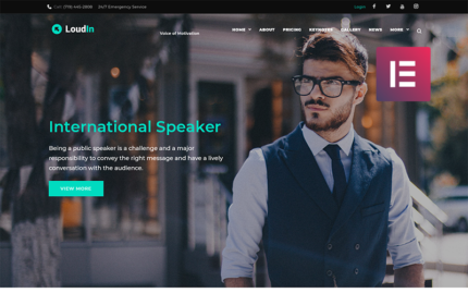 Loudin - Public Speaking WordPress Elementor Teması