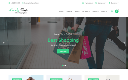 LovelyShop - e-Ticaret Bootstrap HTML Web Sitesi Şablonu