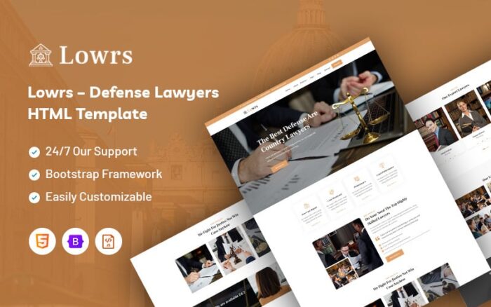 Lowrs – Savunma Avukatları Web Sitesi Şablonu