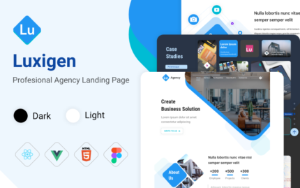 Luxigen - HTML React Vue Agency Açılış Sayfası Paralaks