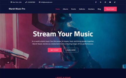 Marsh Music Pro - Elementor Tabanlı Müzik WordPress Teması