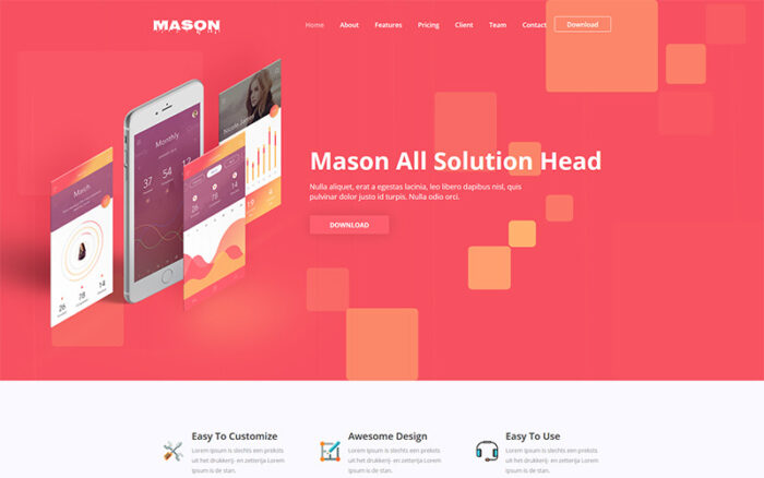 Mason - Uygulama Web Sitesi Şablonu