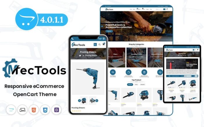 Mectools - Mekanik Alet Satışı İçin Opencart Teması