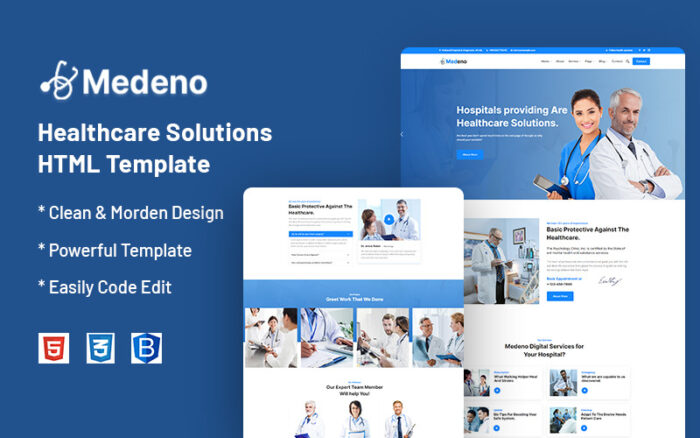 Medeno – Sağlık Çözümleri Web Sitesi Şablonu