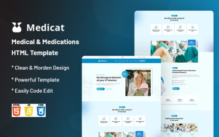 Medicat – Medikal ve İlaçlara Duyarlı Web Sitesi Şablonu