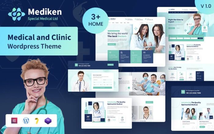 Mediken - Tıp ve Klinik Hizmeti WordPress Teması.