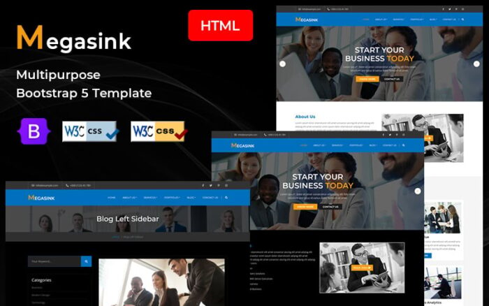 Megasink-Kurumsal ve Çok Amaçlı HTML5 Şablonu