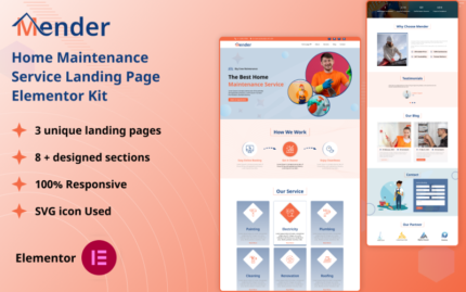 Mender - Evde Bakım Hizmeti Açılış Sayfaları Elementor Kiti