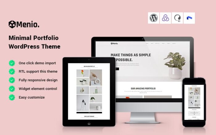 Menio - Minimal Portföy WordPress Teması