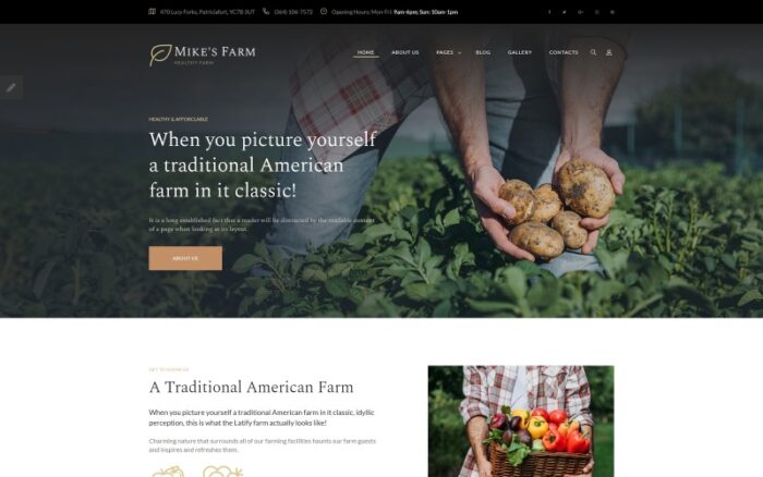 Mike's Farm - Gıdaya Duyarlı Basit Joomla Şablonu