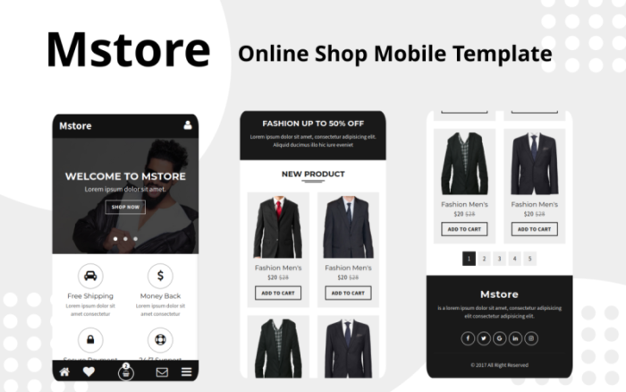 Mstore - Online Alışveriş Mobil Web Sitesi Şablonu