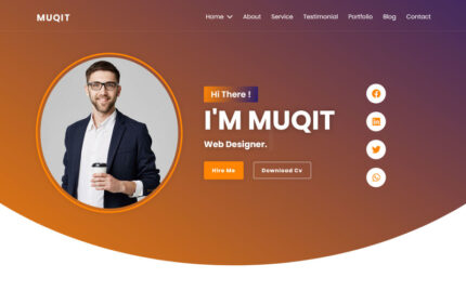 Muqit - Cv/Özgeçmiş Portföyü Html5 Açılış Sayfası Şablonu