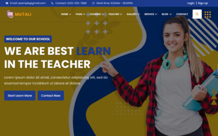 Mutali - Eğitim ve Çevrimiçi Kurs HTML5 Web Sitesi Şablonu