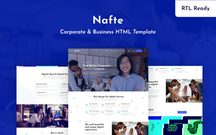 Nafte – Kurumsal İş Web Sitesi Şablonu