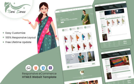 NariSaree - Saree Mağazası HTML5 Web Sitesi Şablonu