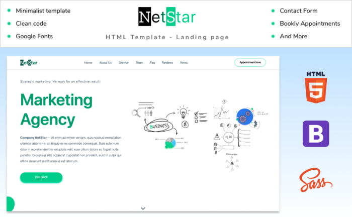 NetStar | Pazarlama Ajansı Açılış Sayfası HTML Şablonu