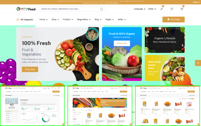 NettaFood - Çok Amaçlı e-Ticaret - Çok Amaçlı Bootstrap 5 Şablonu - HTML5