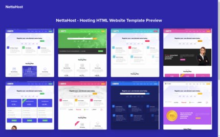 NettaHost: Web Sitesi Etki Alanı ve Barındırma Bootstrap Duyarlı HTML Şablonu