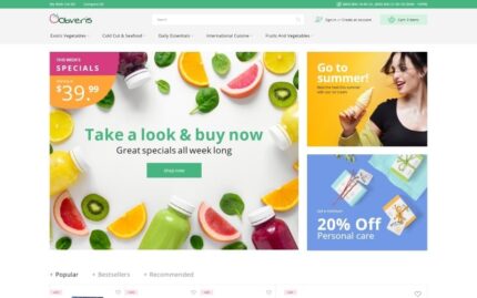 Obveris - Clean Grocery e-Ticaret Mağazası Magento Teması