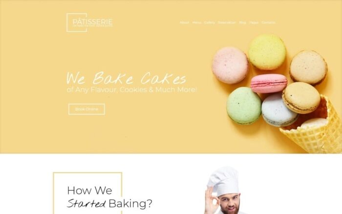 Patisserie - Duyarlı Cakery WordPress Teması