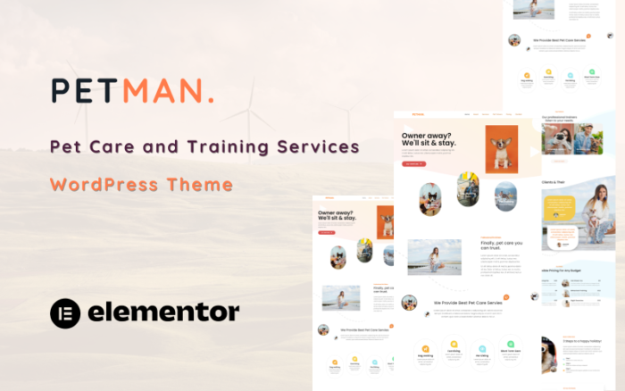 Petman - Evcil Hayvan Bakım Hizmetleri Tek Sayfa WordPress Teması