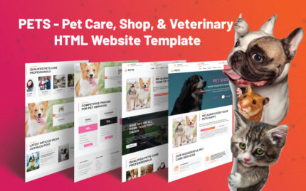 PETS - Evcil Hayvan Bakımı, Dükkanı ve Veterinerlik HTML Şablonu