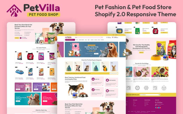 Petvilla- Evcil Hayvan Maması ve Evcil Hayvan Mağazası Çok Amaçlı Shopify 2.0 Responsive Teması