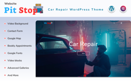 Pit Stop - Blog Elementor WordPress Temalı Araba Tamir Web Sitesi