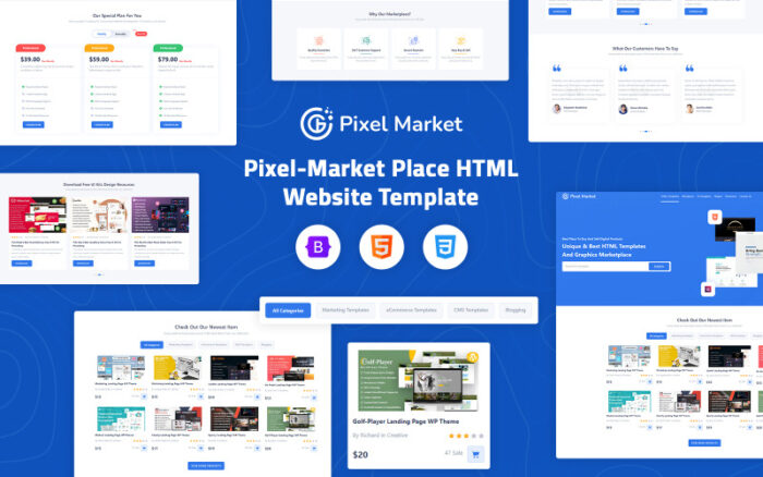 Pixel-Market Place HTML Web Sitesi Şablonu