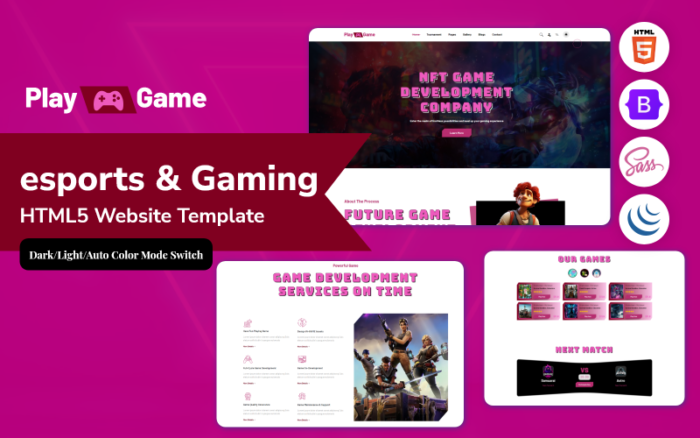 PlayGame - eSpor ve Oyun HTML5 Web Sitesi Şablonu