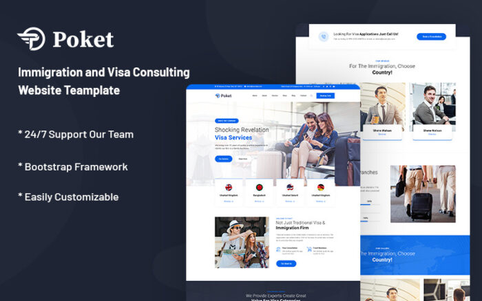 Poket – Göçmenlik ve Vize Danışmanlığı Web Sitesi Şablonu