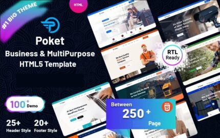 Poket - İş ve Çok Amaçlı Duyarlı Web Sitesi Şablonu