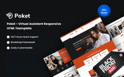 Poket – Sanal Asistan Duyarlı Web Sitesi Şablonu