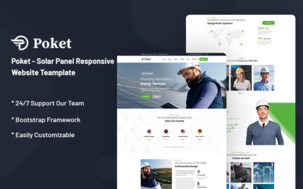 Poket – Solar Panel Duyarlı Web Sitesi Şablonu