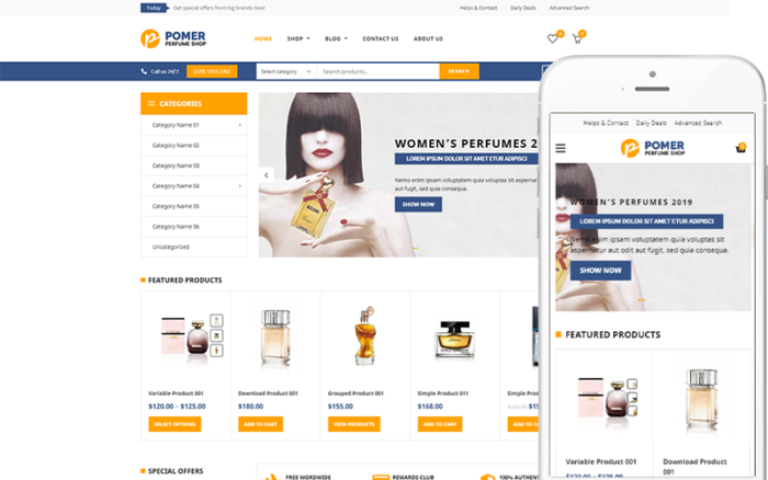 Pomer - Parfüm Mağazası için Tema WooCommerce Teması