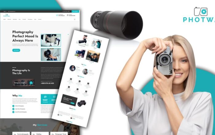 Powar-Photwa Yaratıcı Fotoğraf Portföyü Tek Sayfa WordPress Teması