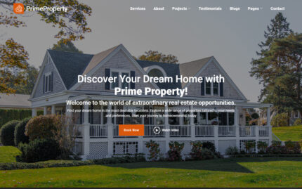 PrimeProperty - Emlak Ofisi Çok Amaçlı Web Sitesi Şablonu