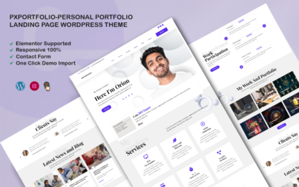 Pxportfolio - Kişisel Portföy Açılış Sayfası WordPress Teması