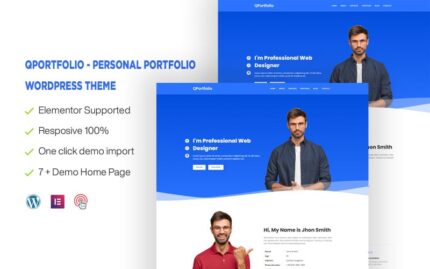 QPortfolio - Kişisel Portföy Tek Sayfa WordPress Teması