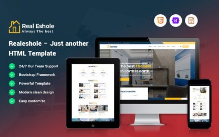 Realeshole – Emlak Şirketi Web Sitesi Şablonu